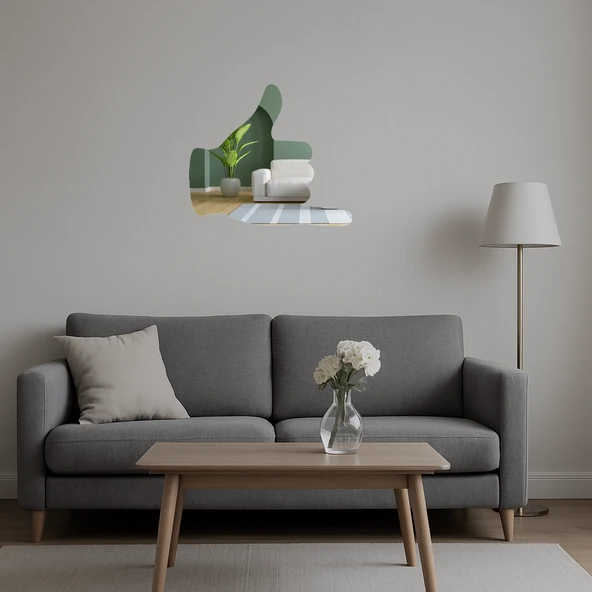 İç Mekan Dekoratif El İşareti Aynalı Tablosu - Resim 5