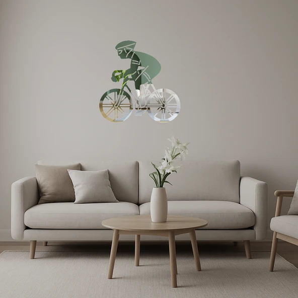 Bisiklet Süren Adam  Aynalı Tablo ürün görseli