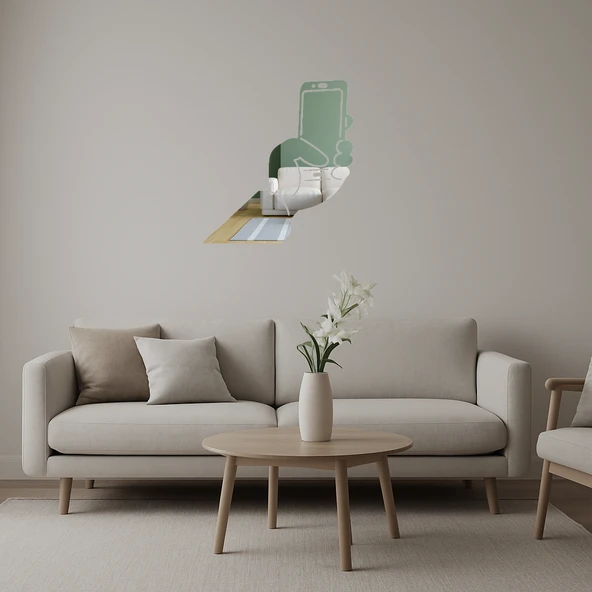 Selfie Çeken Karakterler Eğlenceli Duvar Aynalı Tablosu ürün görseli