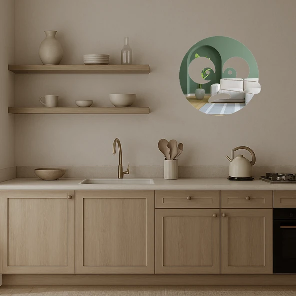 Yalancı Yüz Emoji  Dekoratif Aynalı Tablo - Resim 3