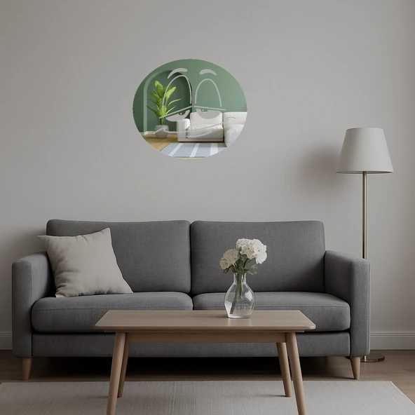 Taşlaşmış Emoji Tasarımlı Dekoratif Aynalı Tablo - Resim 5