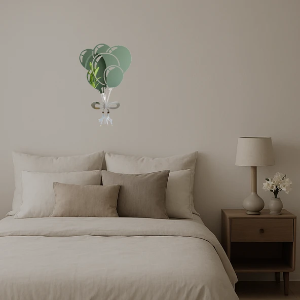 Renkli Balon Kutlaması  Dekoratif Aynalı Tablo - Resim 2