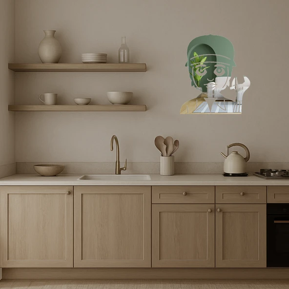 Mekanik Kadın Dekoratif Aynalı Tablo - Resim 3