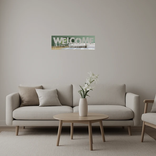 Ellerle Hoş Geldiniz Dekoratif  Aynalı Tablo ürün görseli