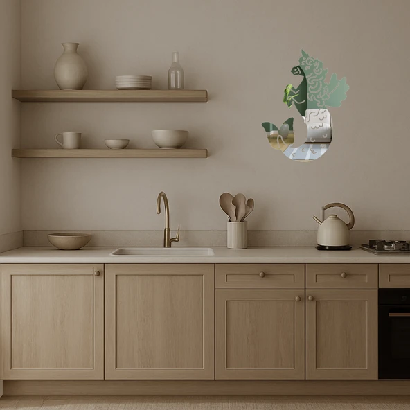 Rüya Gibi Deniz Kızı ve Unicorn  Aynalı Tablo - Resim 3