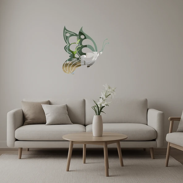 Kelebek Motifli  Dekoratif Aynalı Tablo ürün görseli