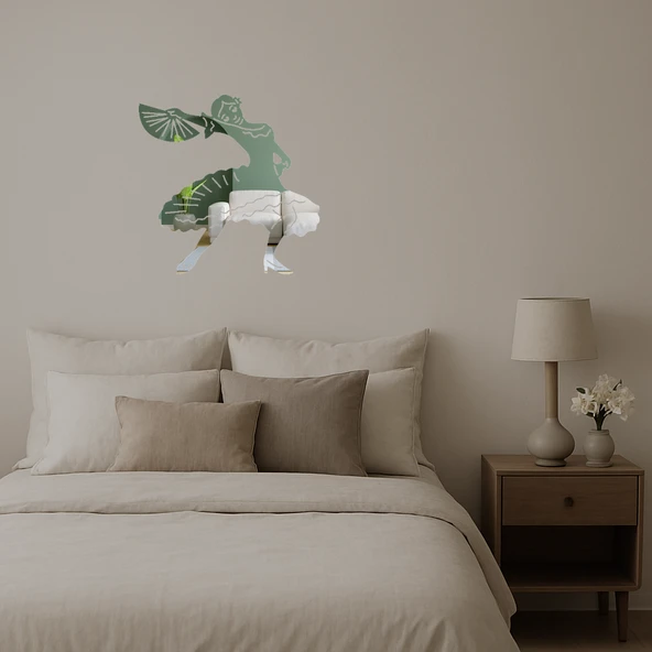 Dans Eden Emoji Kadın Dekoratif Aynalı Tablo - Resim 3