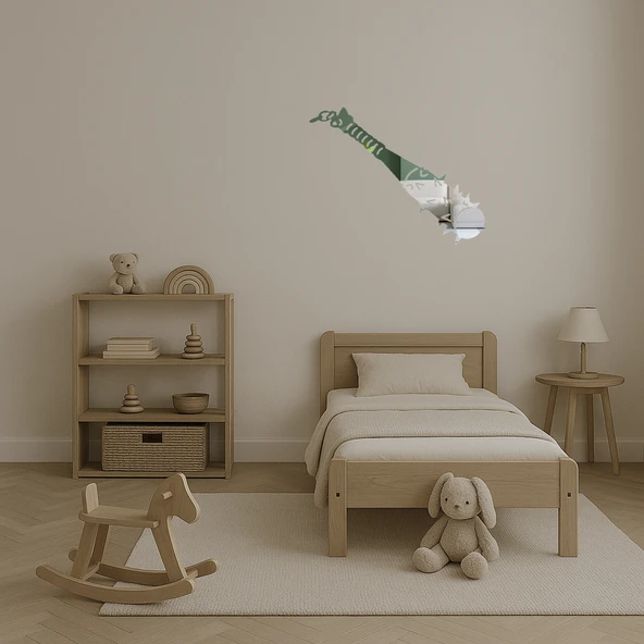 Dekoratif Ortaçağ Ahşap Mace Aynalı Tablo - Resim 4