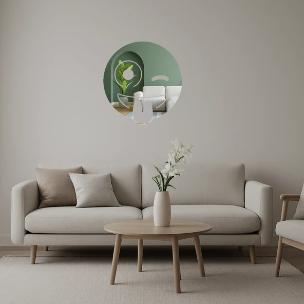 Göz Kırpan Emoji Yüz İç Mekan Aynalı Tablosu ürün görseli