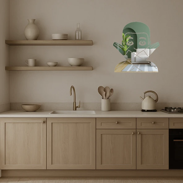 Çapraz Kollar Adam Dekoratif Aynalı Tablo - Resim 3