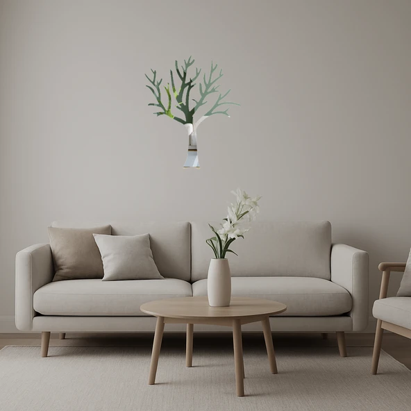 Modern Yapraksız Ağaç  Dekoratif Duvar Aynalı Tablosu ürün görseli