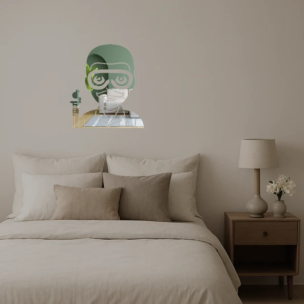 Bilim Adamı Emoji Dekoratif Aynalı Tablo - Resim 2