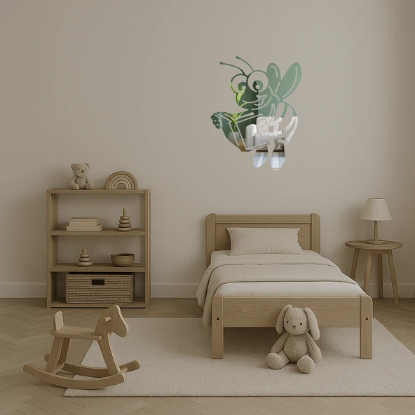 Mutlu Arı ve Kitap Tasarımlı Dekoratif Aynalı Tablo - Resim 3