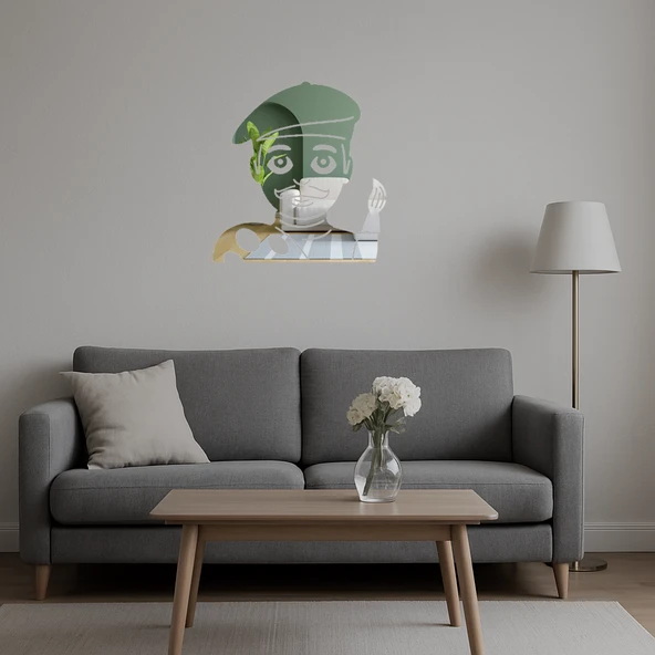 Sanatçı Adam Emoji Dekoratif Aynalı Tablo - Resim 2