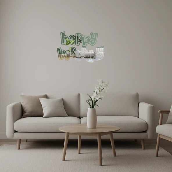 Eğlenceli Doğum Günü Dekoratif Duvar Aynalı Tablosu ürün görseli