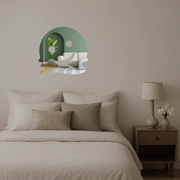 Eriyen Yüz Emoji  Dekoratif Aynalı Tablo - Resim 3