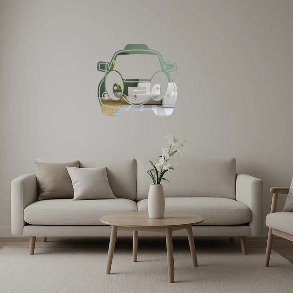 Neşeli Araba İç Mekan Dekoratif Aynalı Tablo ürün görseli