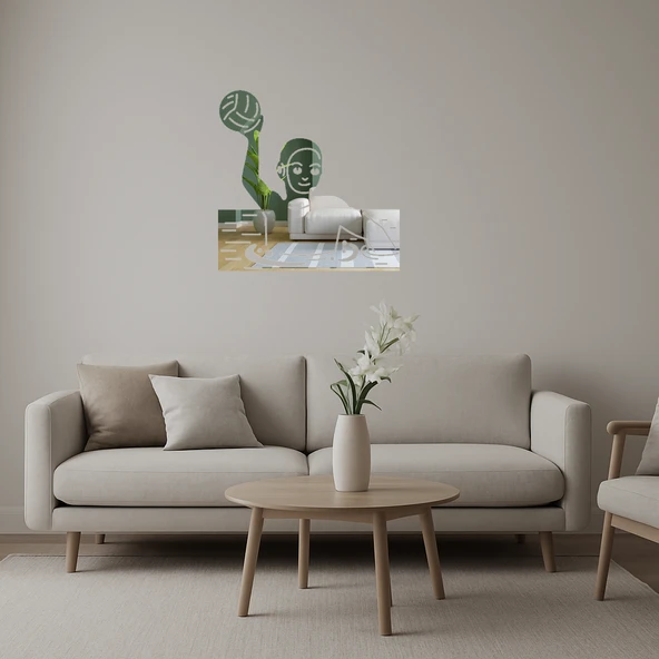 Su Topu Oyuncusu Emoji  Duvar Süsü ürün görseli