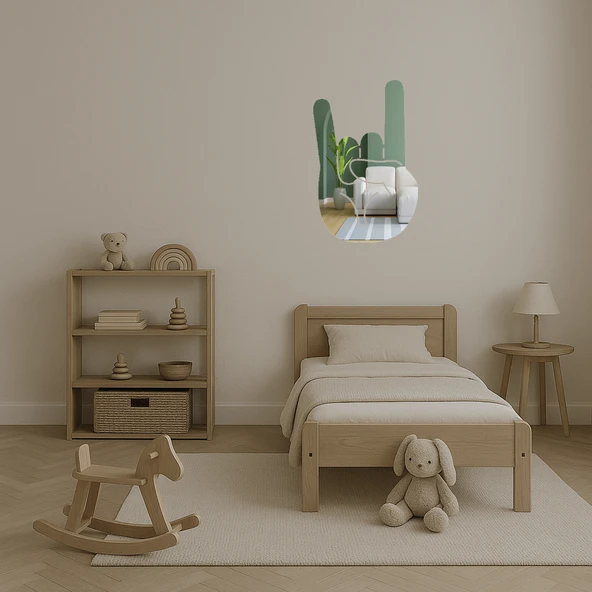 Metalci El İşareti Rock Temalı Aynalı Tablo - Resim 4