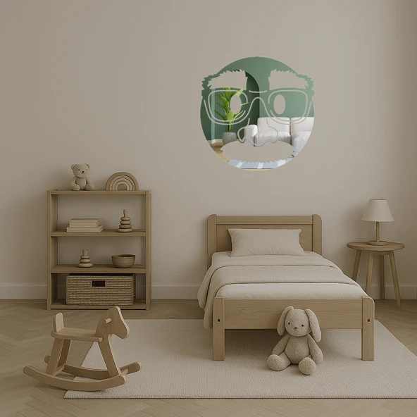 Maskeli Yüz İfadeli Dekoratif Duvar Aynalı Tablosu - Resim 4