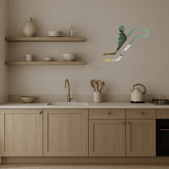 Minimalist Asansör İkonu Aynalı Tablo - Resim 2