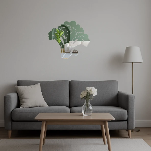 Modern Patlıcan Dekoratif Aynalı Tablo - Resim 5