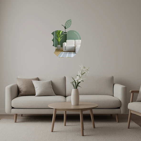 Elma Figürlü Dekoratif Aynalı Tablo ürün görseli