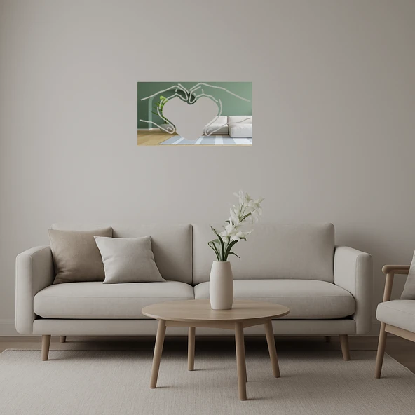 El Kalp Aşk Dekoratif Aynalı Tablo ürün görseli