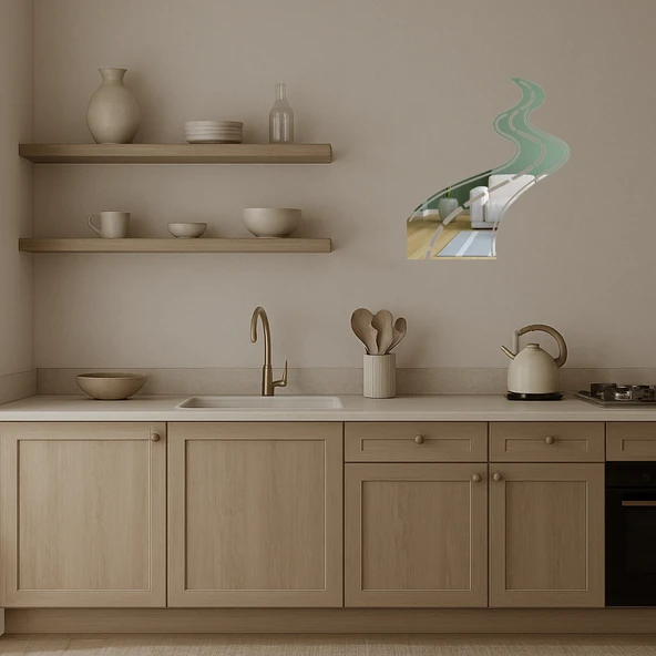 Dalgalı Yol  Sanat Aynalı Tablosu - Resim 3