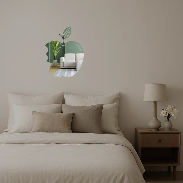 Elma Figürlü Dekoratif Aynalı Tablo - Resim 2