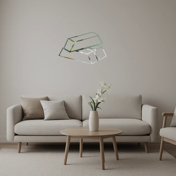 Altın Çubuk Motifli  Dekoratif Aynalı Tablo ürün görseli