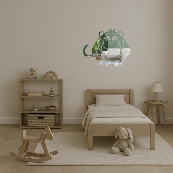 Maymun Figürlü Dekoratif Aynalı Tablo - Resim 4