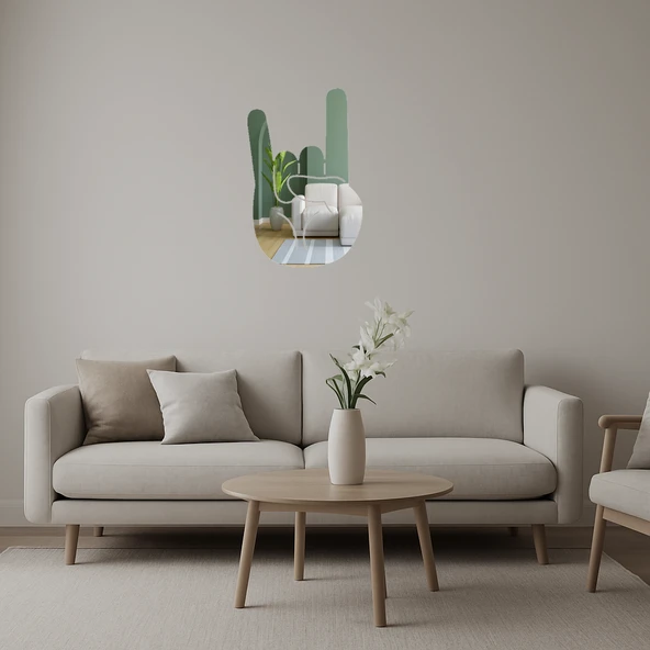 Metalci El İşareti Rock Temalı Aynalı Tablo ürün görseli