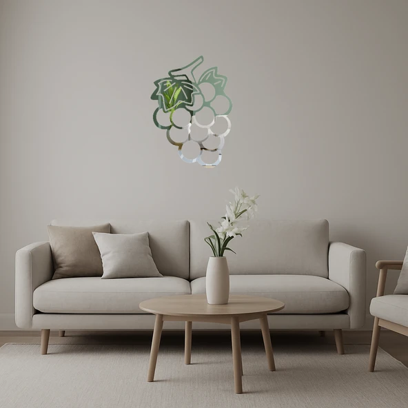 Üzüm Desenli Dekoratif Duvar Aynalı Tablosu ürün görseli