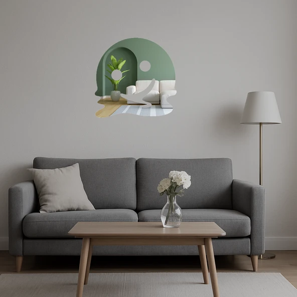 Eriyen Yüz Emoji  Dekoratif Aynalı Tablo - Resim 5