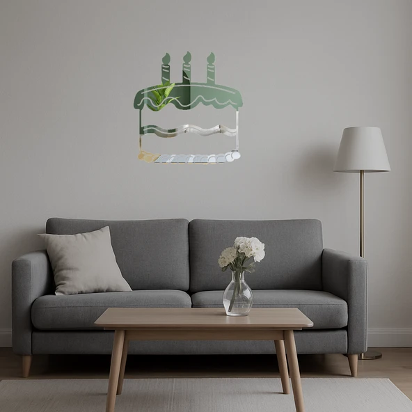 Kutlama Pastası Motifli  Dekoratif Aynalı Tablo - Resim 5