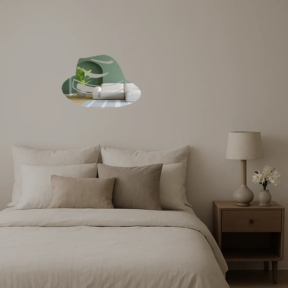 Kırmızı Şapka  Dekoratif Duvar Aynalı Tablosu - Resim 2