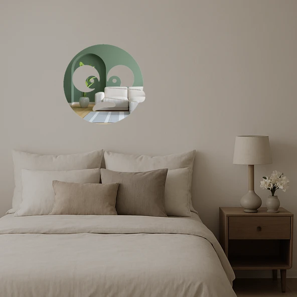 Yalancı Yüz Emoji  Dekoratif Aynalı Tablo - Resim 2