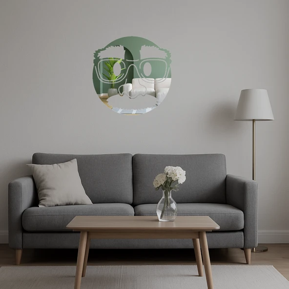 Maskeli Yüz İfadeli Dekoratif Duvar Aynalı Tablosu - Resim 5