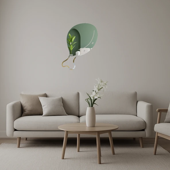 Tavuk Butu Figürlü Ahşap Duvar Aynalı Tablosu ürün görseli