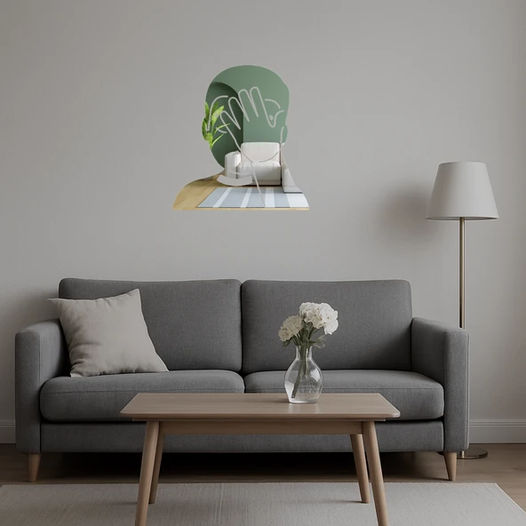 İç Mekan Dekoratif Facepalming Erkek Emoji Aynalı Tablosu - Resim 4