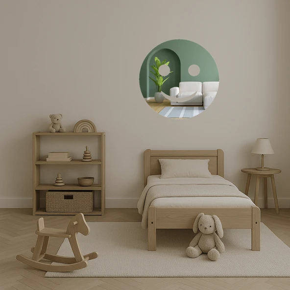 Hafif Gülümseyen Yüz Dekoratif Aynalı Tablo - 3mm - Resim 4