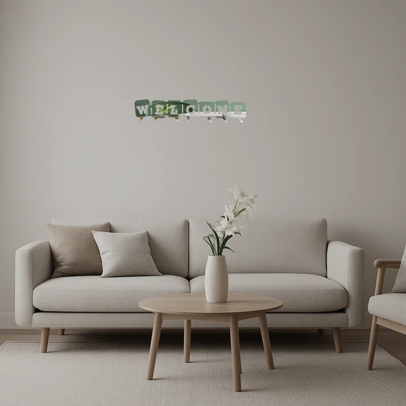 Hoş Geldiniz SMS Desenli Dekoratif  Aynalı Tablo ürün görseli