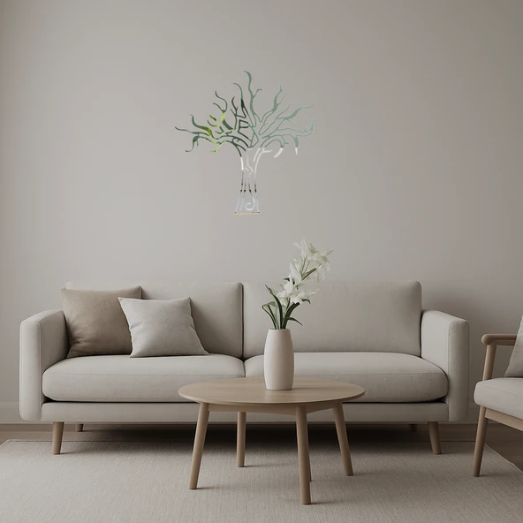 Doğal  Ağaç Tasarımlı Dekoratif Duvar Aynalı Tablosu ürün görseli