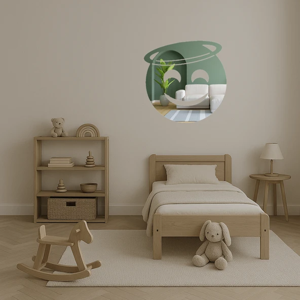 Melek Yüzlü Gülümseme Dekoratif Aynalı Tablo - 3mm - Resim 2