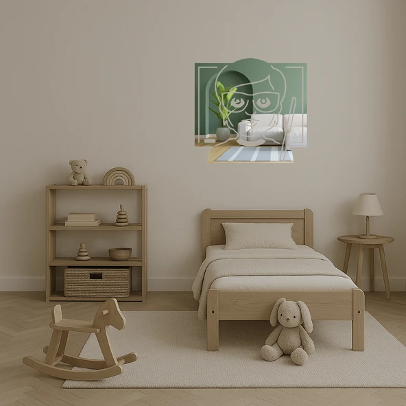 Öğretmen Kadın Emoji Dekoratif Aynalı Tablo - Resim 4