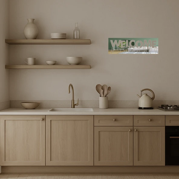 Ellerle Hoş Geldiniz Dekoratif  Aynalı Tablo - Resim 3