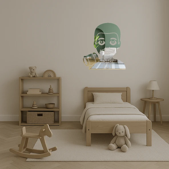 Yargıç Erkek Emoji Dekoratif Aynalı Tablo - Resim 4