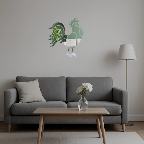 Tavuk Figürlü  Dekoratif Aynalı Tablo - Resim 5