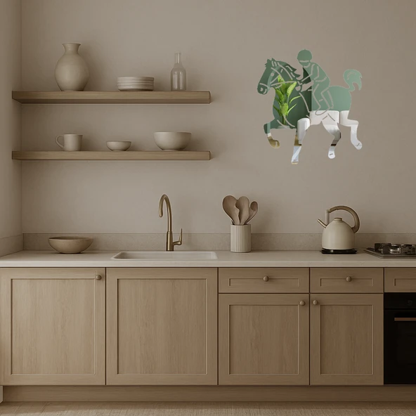 At Yarışı Emoji Dekoratif Aynalı Tablo - Resim 3